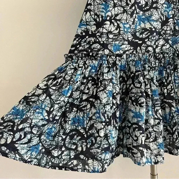 Love The Label Lillian Puffed Sleeve Dress Blue Pattern Sz S - Picture 9 of 11